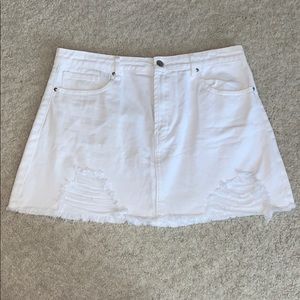 White Jean Skirt